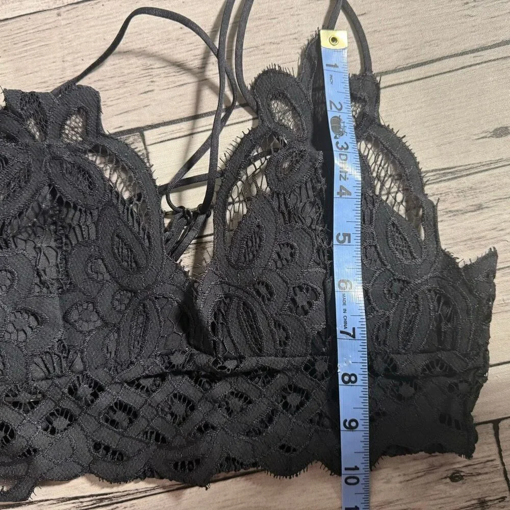 Black Lace Strappy Bra / Camisole New Size S